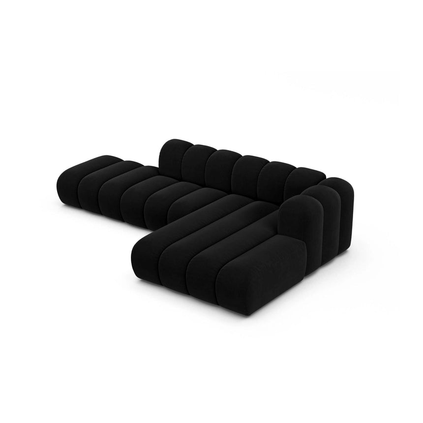 Lupine Modulares 5-Sitzer Ecksofa, Rechte Seite, aus Samt in Schwarz (Salvador 19), 299x177 cm von Micadoni – Bild 4