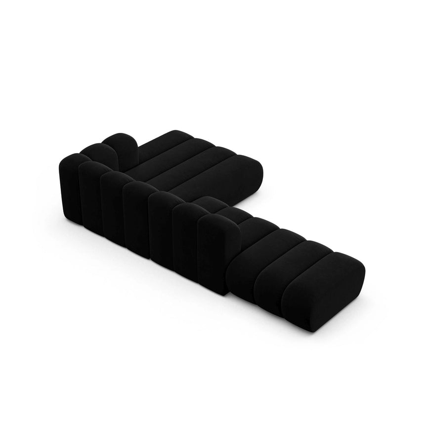 Lupine Modulares 5-Sitzer Ecksofa, Rechte Seite, aus Samt in Schwarz (Salvador 19), 299x177 cm von Micadoni – Bild 5