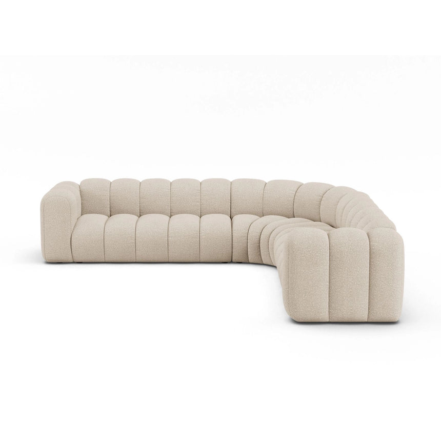 Lupine Modulares 5-Sitzer Ecksofa, Symmetrisch, aus Boucle in Beige (Baloo 2074), 309x309 cm von Micadoni – Bild 1