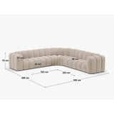 Lupine Modulares 5-Sitzer Ecksofa, Symmetrisch, aus Boucle in Beige (Baloo 2074), 309x309 cm von Micadoni – Bild 2
