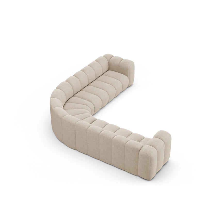 Lupine Modulares 5-Sitzer Ecksofa, Symmetrisch, aus Boucle in Beige (Baloo 2074), 309x309 cm von Micadoni – Bild 4