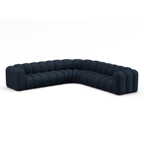 Lupine Modulares 5-Sitzer Ecksofa, Symmetrisch, aus Boucle in Dunkelblau (Baloo 2088), 309x309 cm von Micadoni – Bild 3