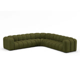 Lupine Modulares 5-Sitzer Ecksofa, Symmetrisch, aus Boucle in Dunkles olivgrün (Baloo 2090), 309x309 cm von Micadoni – Bild 3
