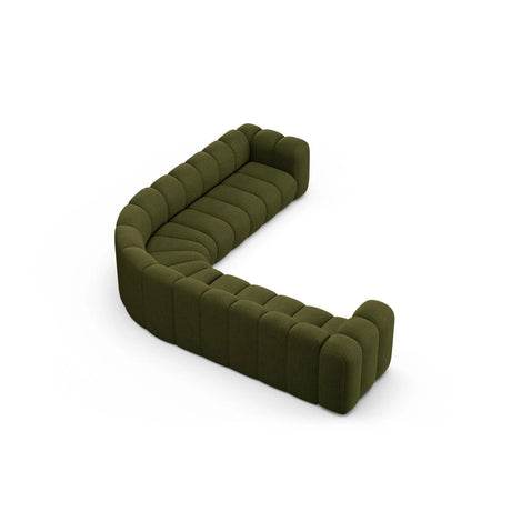 Lupine Modulares 5-Sitzer Ecksofa, Symmetrisch, aus Boucle in Dunkles olivgrün (Baloo 2090), 309x309 cm von Micadoni – Bild 4