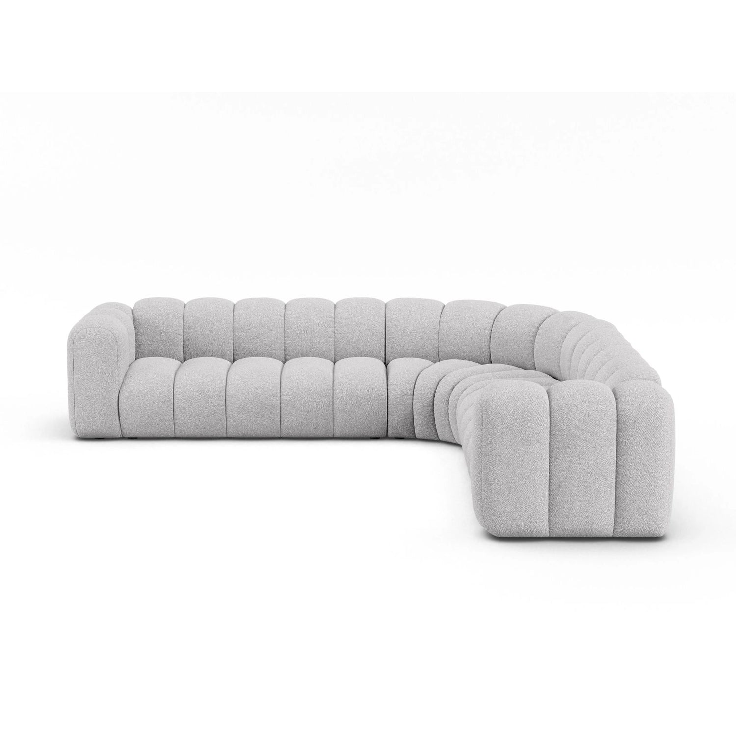 Lupine Modulares 5-Sitzer Ecksofa, Symmetrisch, aus Boucle in Hellgrau (Baloo 2085), 309x309 cm von Micadoni – Bild 1