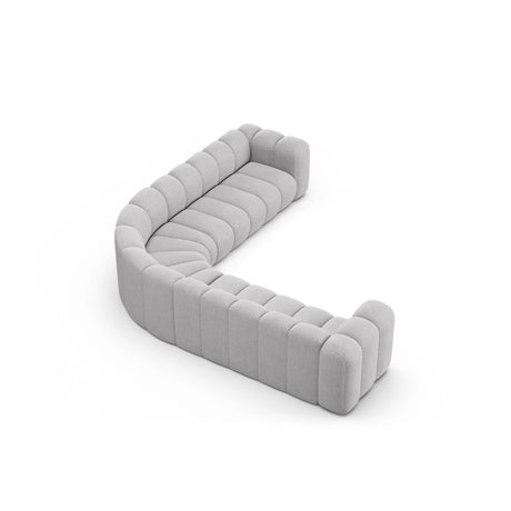 Lupine Modulares 5-Sitzer Ecksofa, Symmetrisch, aus Boucle in Hellgrau (Baloo 2085), 309x309 cm von Micadoni – Bild 4