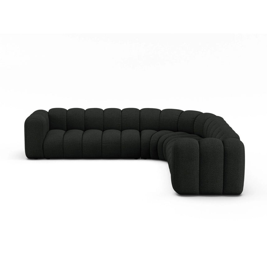 Lupine Modulares 5-Sitzer Ecksofa, Symmetrisch, aus Boucle in Schwarz (Baloo 2082), 309x309 cm von Micadoni – Bild 1