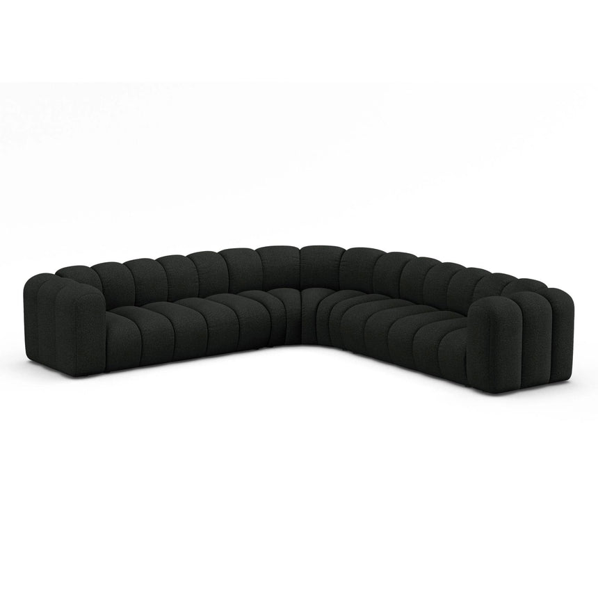 Lupine Modulares 5-Sitzer Ecksofa, Symmetrisch, aus Boucle in Schwarz (Baloo 2082), 309x309 cm von Micadoni – Bild 3