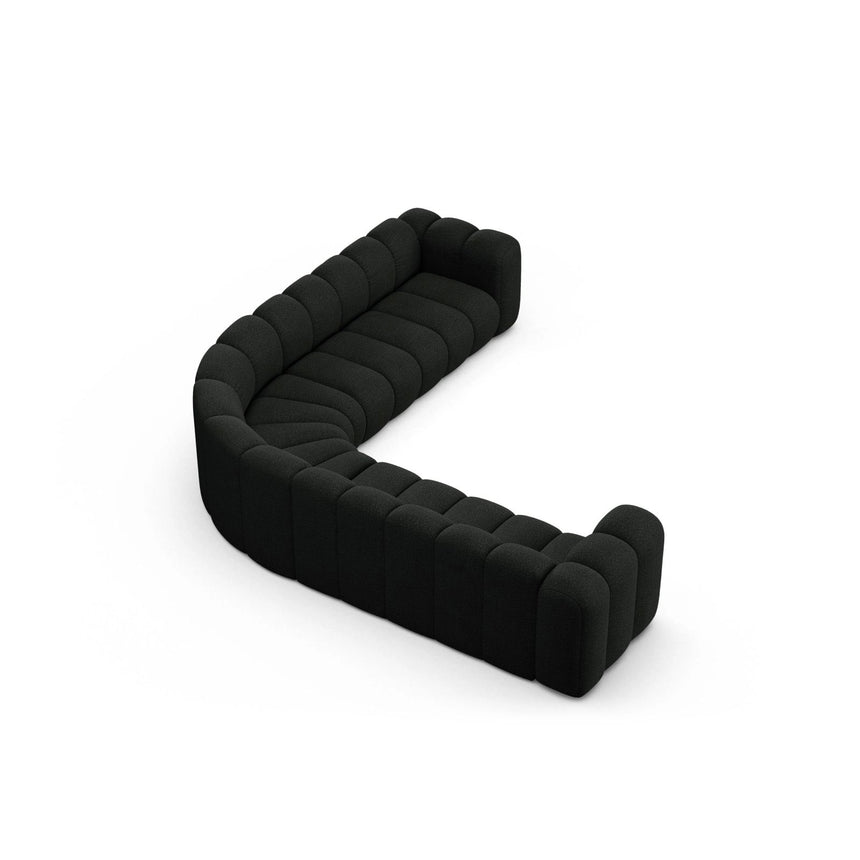 Lupine Modulares 5-Sitzer Ecksofa, Symmetrisch, aus Boucle in Schwarz (Baloo 2082), 309x309 cm von Micadoni – Bild 4