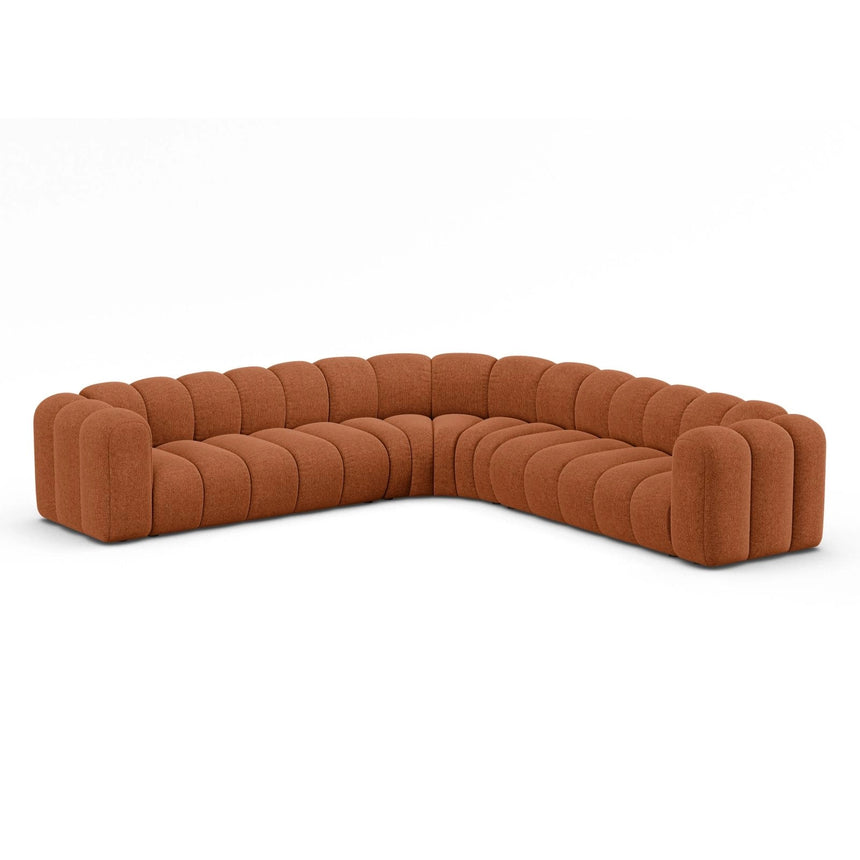 Lupine Modulares 5-Sitzer Ecksofa, Symmetrisch, aus Chenille in Brick (Eden 10 Terra), 309x309 cm von Micadoni – Bild 3