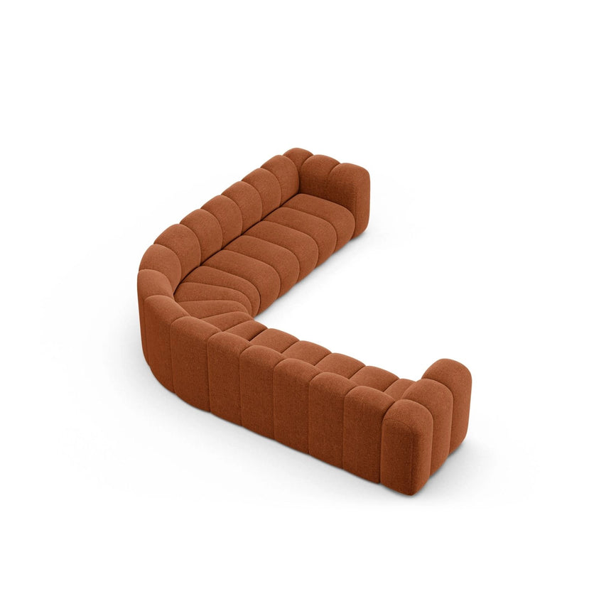 Lupine Modulares 5-Sitzer Ecksofa, Symmetrisch, aus Chenille in Brick (Eden 10 Terra), 309x309 cm von Micadoni – Bild 4
