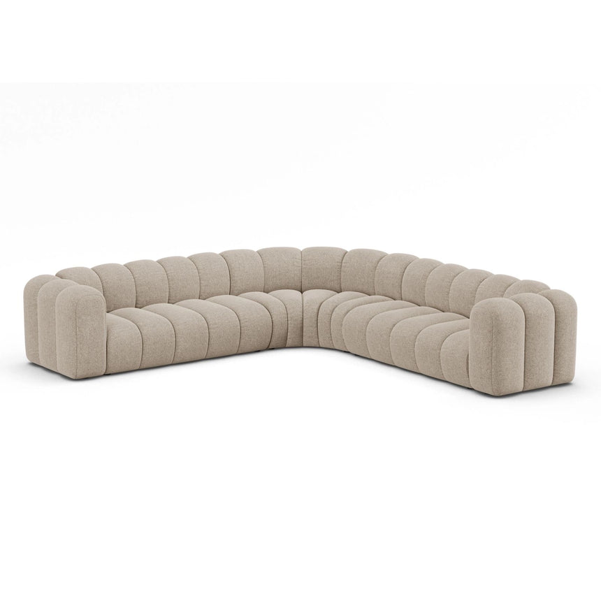 Lupine Modulares 5-Sitzer Ecksofa, Symmetrisch, aus Chenille in Dunkelbeige (Eden 4 Beige), 309x309 cm von Micadoni – Bild 3