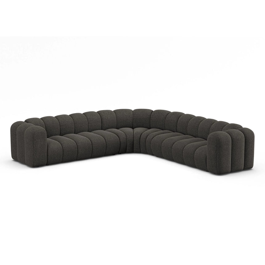 Lupine Modulares 5-Sitzer Ecksofa, Symmetrisch, aus Chenille in Dunkelgrau (Eden 20 Graphite), 309x309 cm von Micadoni – Bild 3