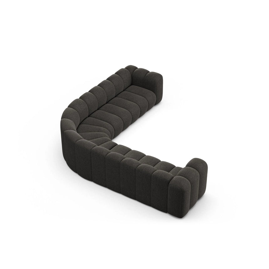 Lupine Modulares 5-Sitzer Ecksofa, Symmetrisch, aus Chenille in Dunkelgrau (Eden 20 Graphite), 309x309 cm von Micadoni – Bild 4