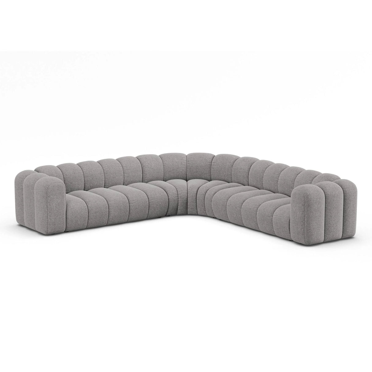 Lupine Modulares 5-Sitzer Ecksofa, Symmetrisch, aus Chenille in Hellgrau (Eden 18 Grey), 309x309 cm von Micadoni – Bild 3