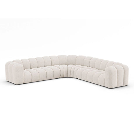Lupine Modulares 5-Sitzer Ecksofa, Symmetrisch, aus Chenille in Leichtes Beige (Eden 2 Pearl), 309x309 cm von Micadoni – Bild 3