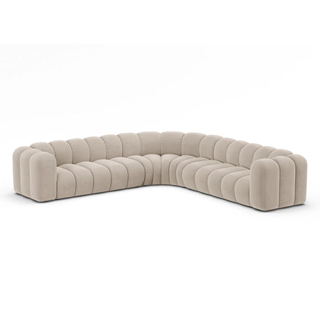 Lupine Modulares 5-Sitzer Ecksofa, Symmetrisch, aus Samt in Beige (Salvador 1), 309x309 cm von Micadoni – Bild 3