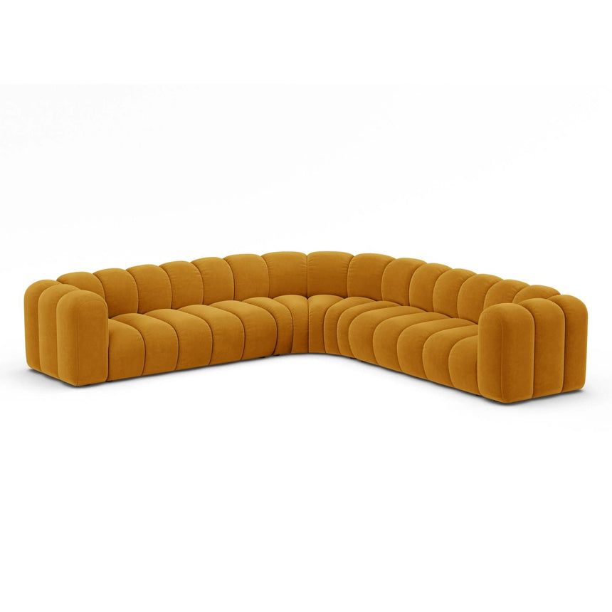 Lupine Modulares 5-Sitzer Ecksofa, Symmetrisch, aus Samt in Gelb (Salvador 10), 309x309 cm von Micadoni – Bild 3