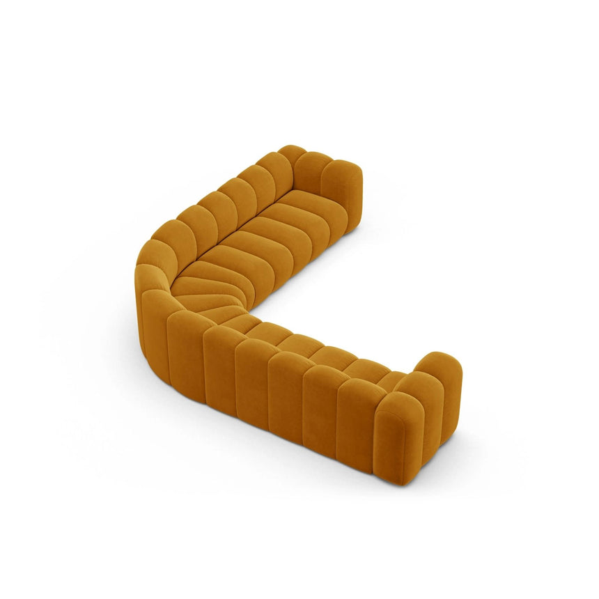 Lupine Modulares 5-Sitzer Ecksofa, Symmetrisch, aus Samt in Gelb (Salvador 10), 309x309 cm von Micadoni – Bild 4