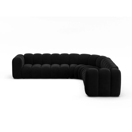 Lupine Modulares 5-Sitzer Ecksofa, Symmetrisch, aus Samt in Schwarz (Salvador 19), 309x309 cm von Micadoni – Bild 1