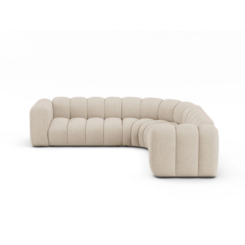 Lupine Modulares 6-Sitzer Ecksofa, Symmetrisch, aus Boucle in Beige (Baloo 2074), 280x280 cm von Micadoni – Bild 1