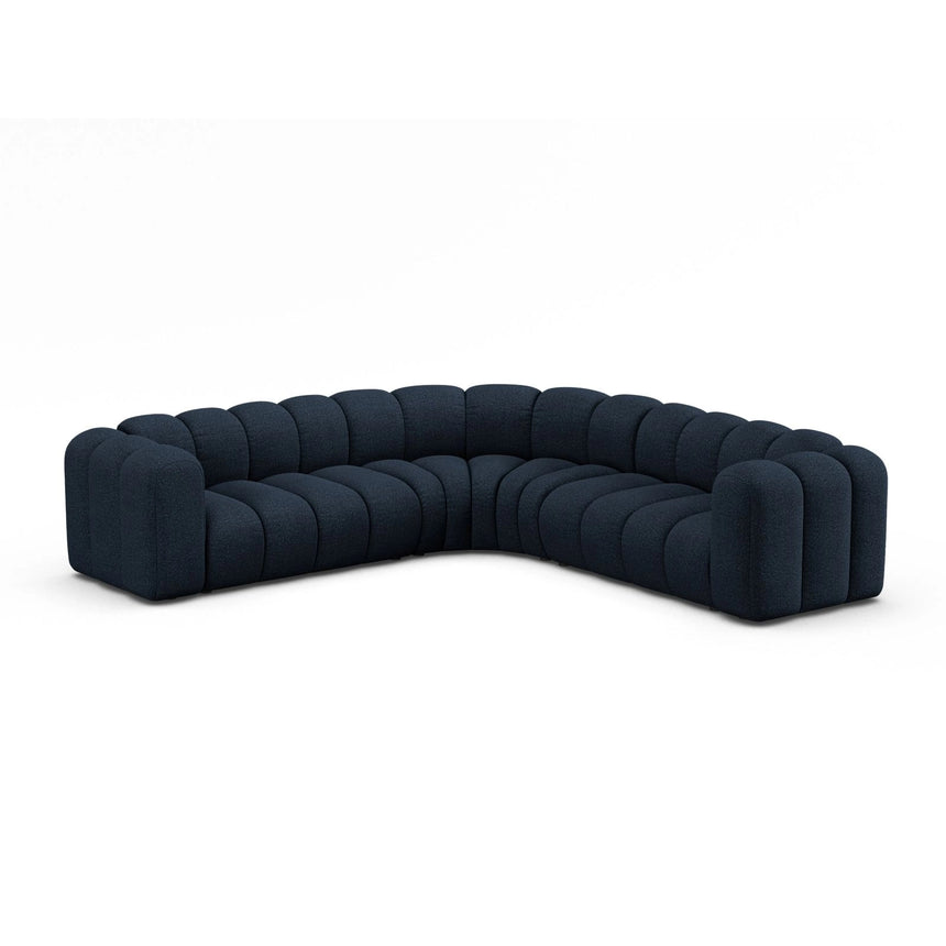 Lupine Modulares 6-Sitzer Ecksofa, Symmetrisch, aus Boucle in Dunkelblau (Baloo 2088), 280x280 cm von Micadoni – Bild 2