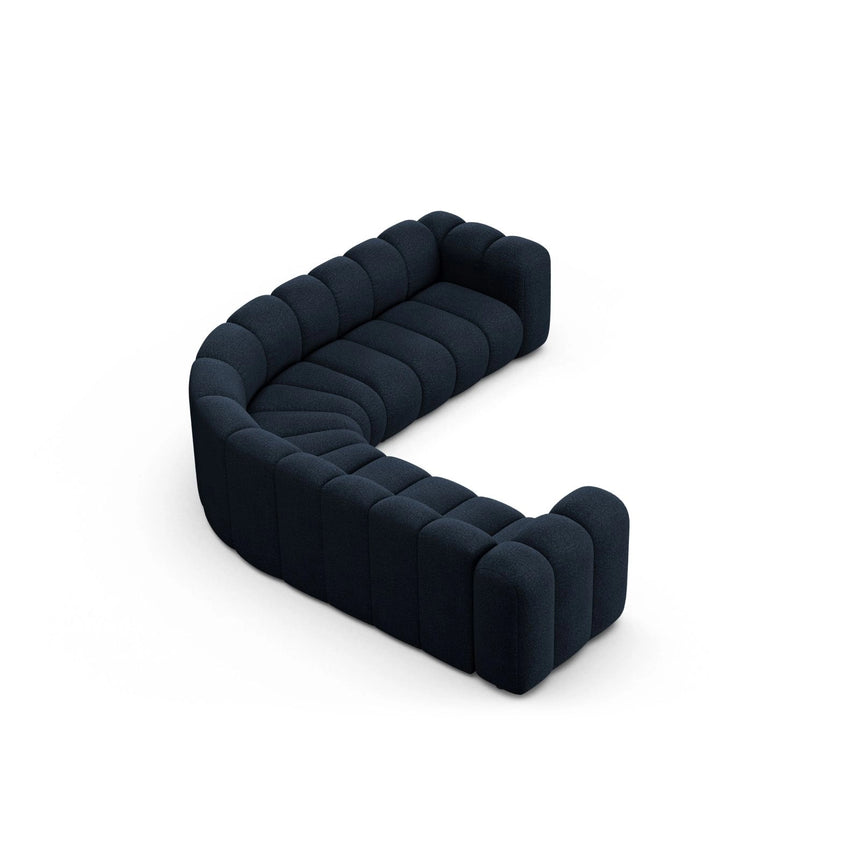 Lupine Modulares 6-Sitzer Ecksofa, Symmetrisch, aus Boucle in Dunkelblau (Baloo 2088), 280x280 cm von Micadoni – Bild 3