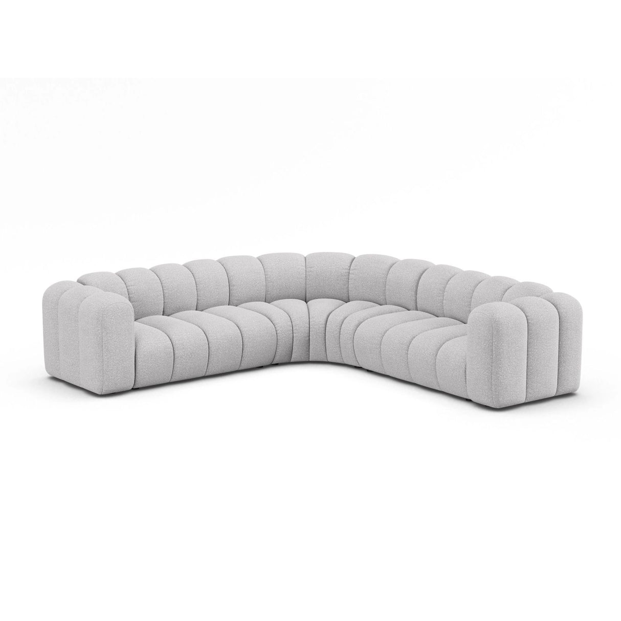 Lupine Modulares 6-Sitzer Ecksofa, Symmetrisch, aus Boucle in Hellgrau (Baloo 2085), 280x280 cm von Micadoni – Bild 2