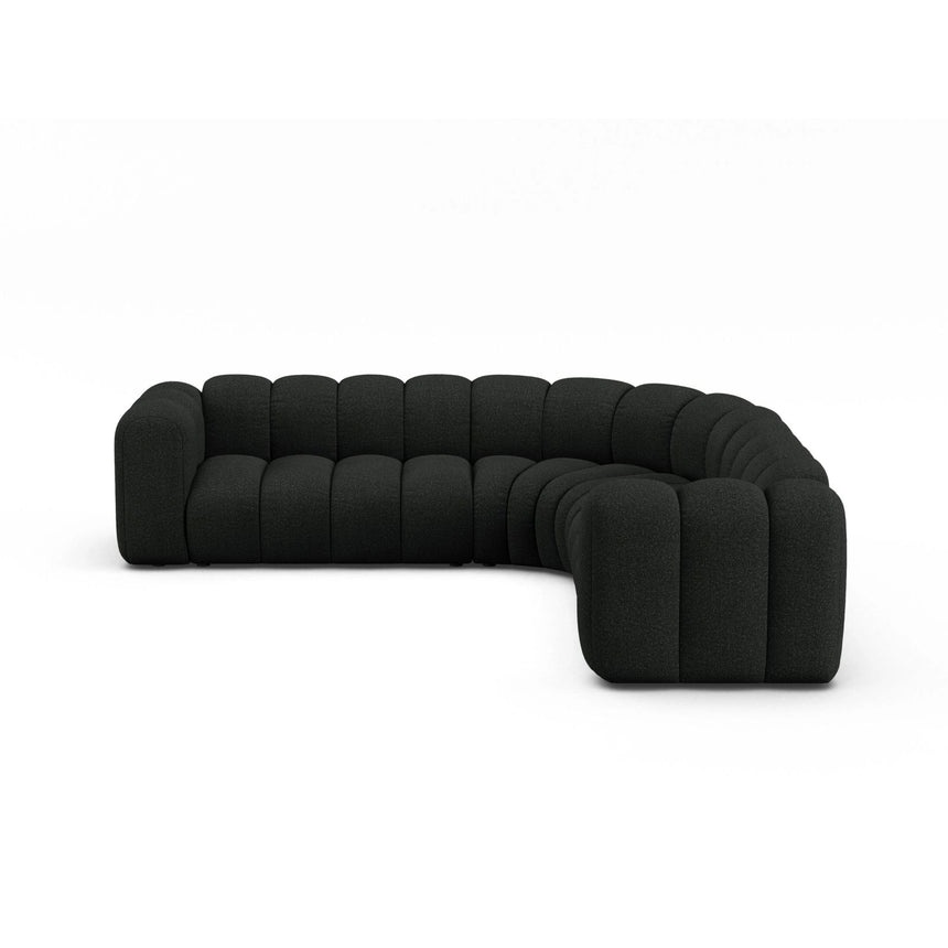 Lupine Modulares 6-Sitzer Ecksofa, Symmetrisch, aus Boucle in Schwarz (Baloo 2082), 280x280 cm von Micadoni – Bild 1
