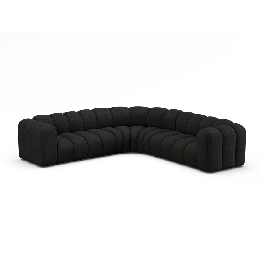 Lupine Modulares 6-Sitzer Ecksofa, Symmetrisch, aus Boucle in Schwarz (Baloo 2082), 280x280 cm von Micadoni – Bild 2