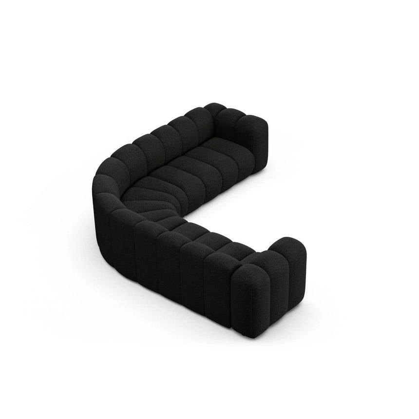 Lupine Modulares 6-Sitzer Ecksofa, Symmetrisch, aus Boucle in Schwarz (Baloo 2082), 280x280 cm von Micadoni – Bild 3
