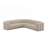 Lupine Modulares 6-Sitzer Ecksofa, Symmetrisch, aus Chenille in Dunkelbeige (Eden 4 Beige), 280x280 cm von Micadoni – Bild 2