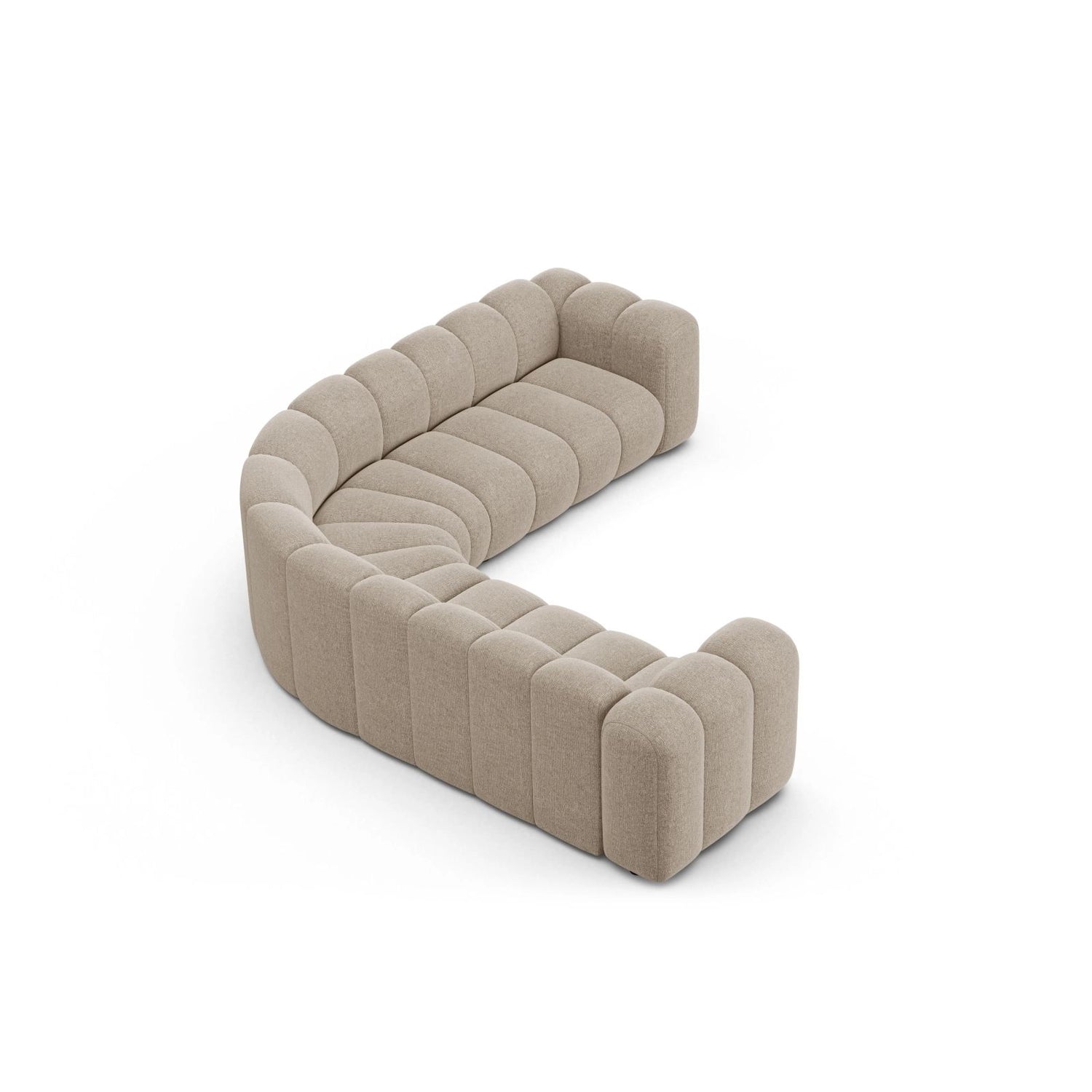 Lupine Modulares 6-Sitzer Ecksofa, Symmetrisch, aus Chenille in Dunkelbeige (Eden 4 Beige), 280x280 cm von Micadoni – Bild 3