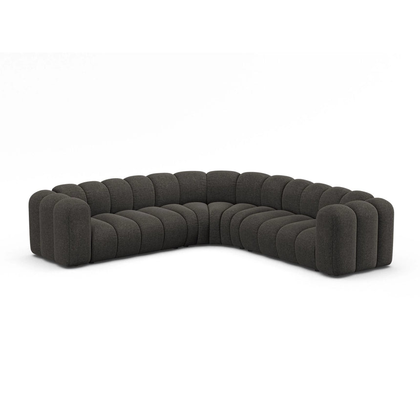Lupine Modulares 6-Sitzer Ecksofa, Symmetrisch, aus Chenille in Dunkelgrau (Eden 20 Graphite), 280x280 cm von Micadoni – Bild 2