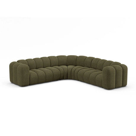 Lupine Modulares 6-Sitzer Ecksofa, Symmetrisch, aus Chenille in Grün (Eden 12 Olive), 280x280 cm von Micadoni – Bild 2