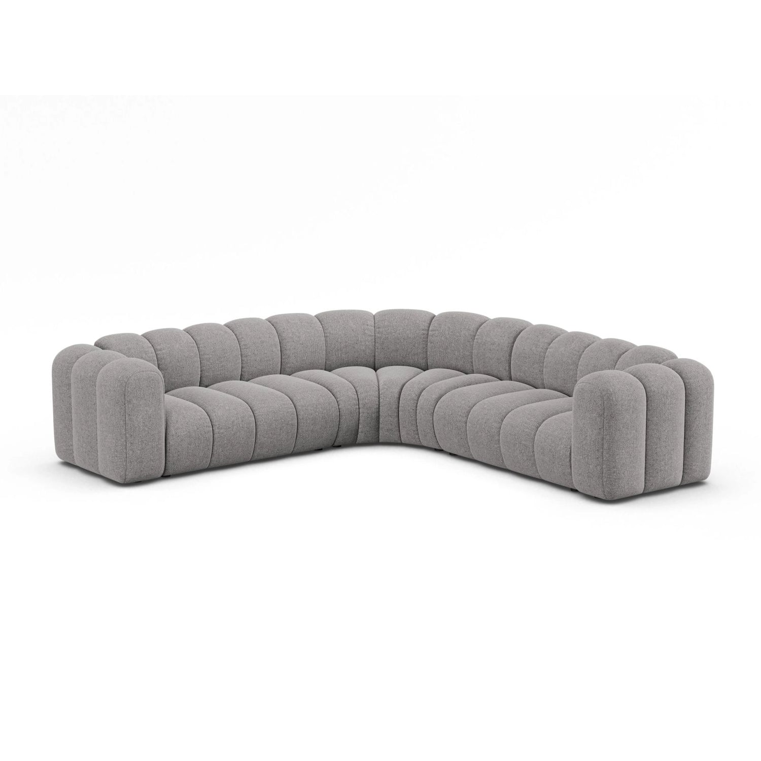 Lupine Modulares 6-Sitzer Ecksofa, Symmetrisch, aus Chenille in Hellgrau (Eden 18 Grey), 280x280 cm von Micadoni – Bild 2