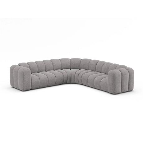 Lupine Modulares 6-Sitzer Ecksofa, Symmetrisch, aus Chenille in Hellgrau (Eden 18 Grey), 280x280 cm von Micadoni – Bild 2