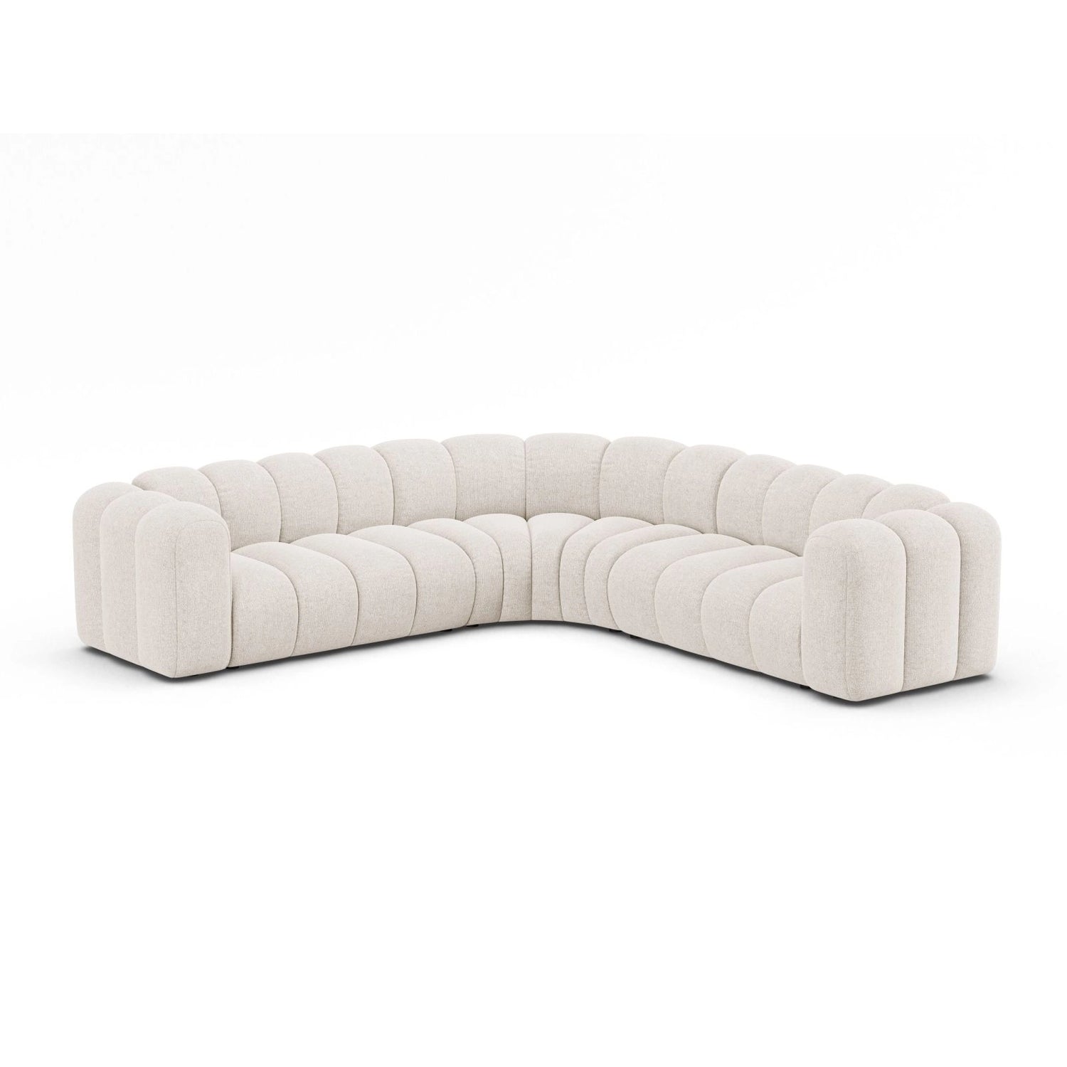 Lupine Modulares 6-Sitzer Ecksofa, Symmetrisch, aus Chenille in Leichtes Beige (Eden 2 Pearl), 280x280 cm von Micadoni – Bild 2