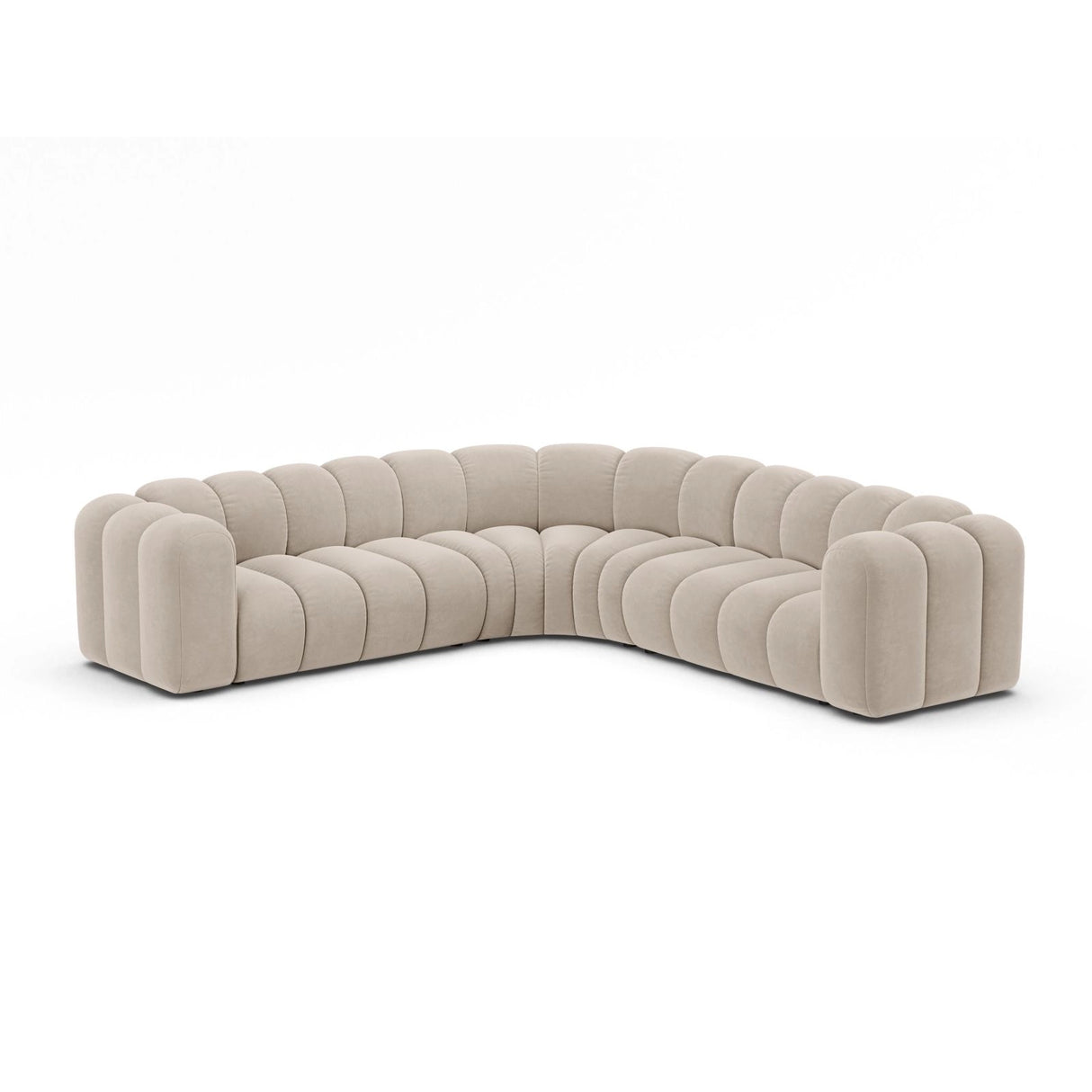 Lupine Modulares 6-Sitzer Ecksofa, Symmetrisch, aus Samt in Beige (Salvador 1), 280x280 cm von Micadoni – Bild 2