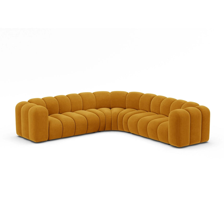 Lupine Modulares 6-Sitzer Ecksofa, Symmetrisch, aus Samt in Gelb (Salvador 10), 280x280 cm von Micadoni – Bild 2
