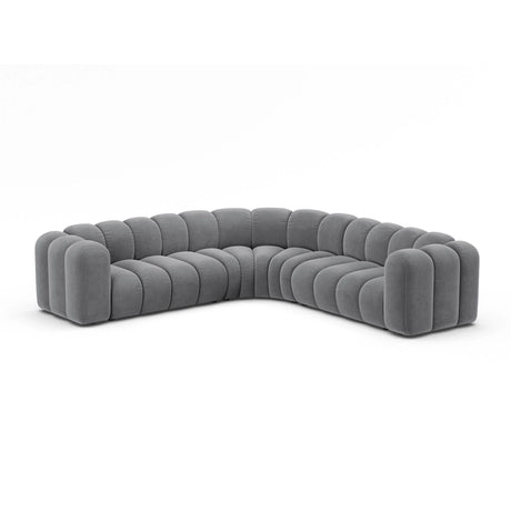Lupine Modulares 6-Sitzer Ecksofa, Symmetrisch, aus Samt in Grau (Salvador 17), 280x280 cm von Micadoni – Bild 2