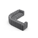 Lupine Modulares 6-Sitzer Ecksofa, Symmetrisch, aus Samt in Grau (Salvador 17), 280x280 cm von Micadoni – Bild 3