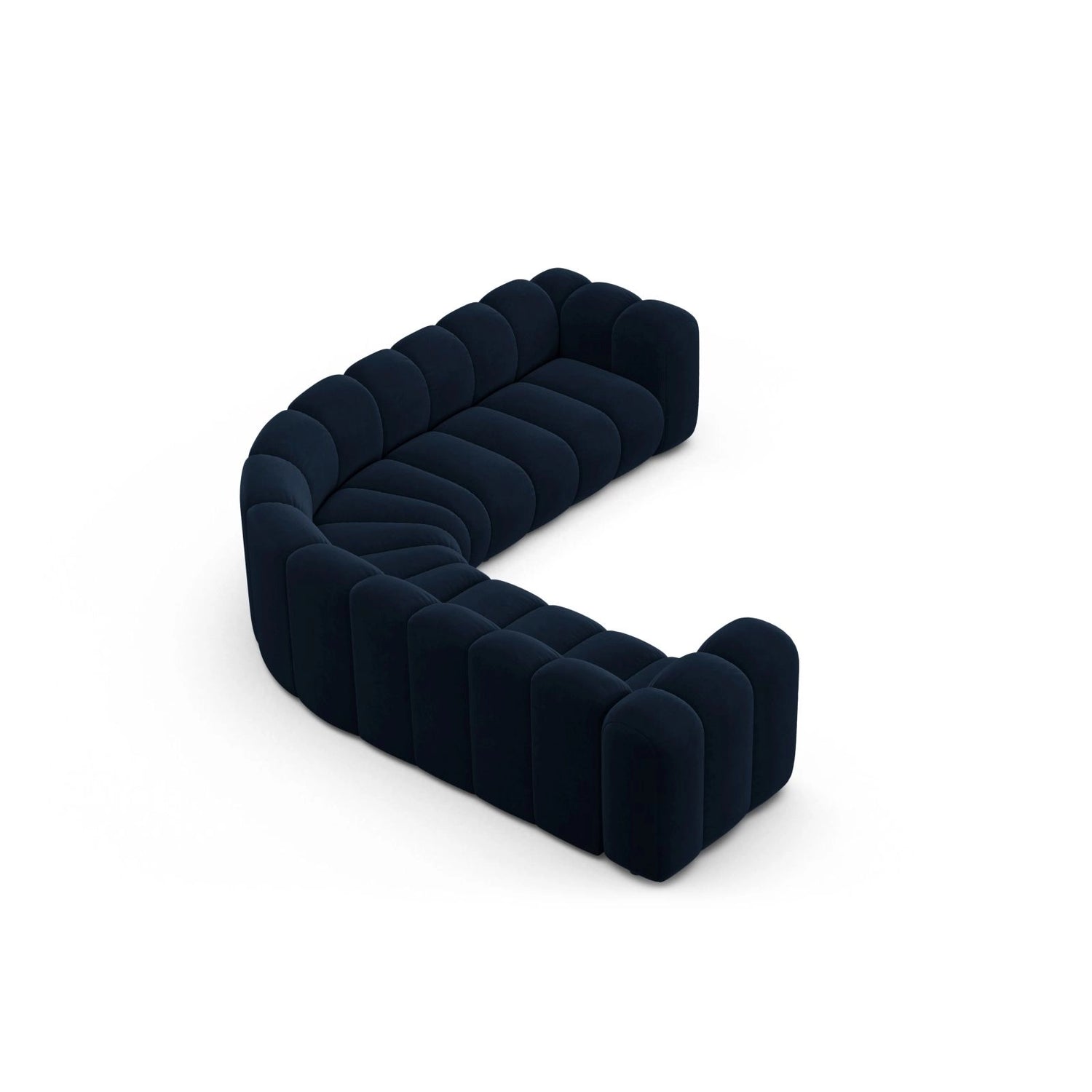 Lupine Modulares 6-Sitzer Ecksofa, Symmetrisch, aus Samt in Königsblau (Salvador 5), 280x280 cm von Micadoni – Bild 3