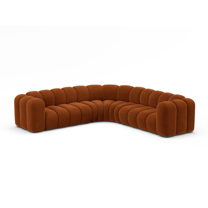 Lupine Modulares 6-Sitzer Ecksofa, Symmetrisch, aus Samt in Terrakotta (Salvador 14), 280x280 cm von Micadoni – Bild 2