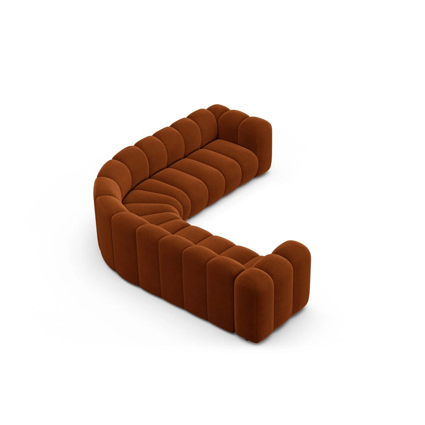 Lupine Modulares 6-Sitzer Ecksofa, Symmetrisch, aus Samt in Terrakotta (Salvador 14), 280x280 cm von Micadoni – Bild 3