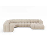 Lupine Modulares 6-Sitzer Panoramasofa, Linke Seite, aus Boucle in Beige (Baloo 2074), 370x280 cm von Micadoni – Bild 1