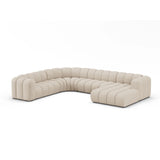 Lupine Modulares 6-Sitzer Panoramasofa, Linke Seite, aus Boucle in Beige (Baloo 2074), 370x280 cm von Micadoni – Bild 2