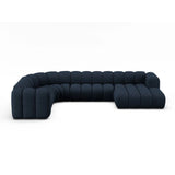 Lupine Modulares 6-Sitzer Panoramasofa, Linke Seite, aus Boucle in Dunkelblau (Baloo 2088), 370x280 cm von Micadoni – Bild 1