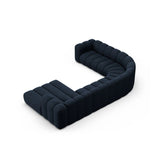 Lupine Modulares 6-Sitzer Panoramasofa, Linke Seite, aus Boucle in Dunkelblau (Baloo 2088), 370x280 cm von Micadoni – Bild 4