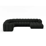 Lupine Modulares 6-Sitzer Panoramasofa, Linke Seite, aus Boucle in Schwarz (Baloo 2082), 370x280 cm von Micadoni – Bild 1